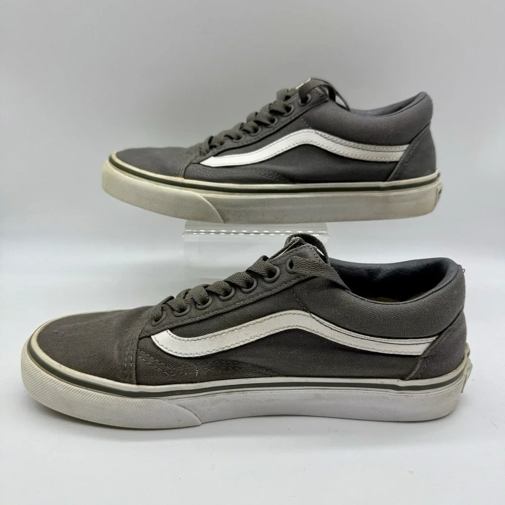 VANS Old Skool Low Top‎ Canvas Skate Shoes Mens 6.5 Womens 8 Gray 721278